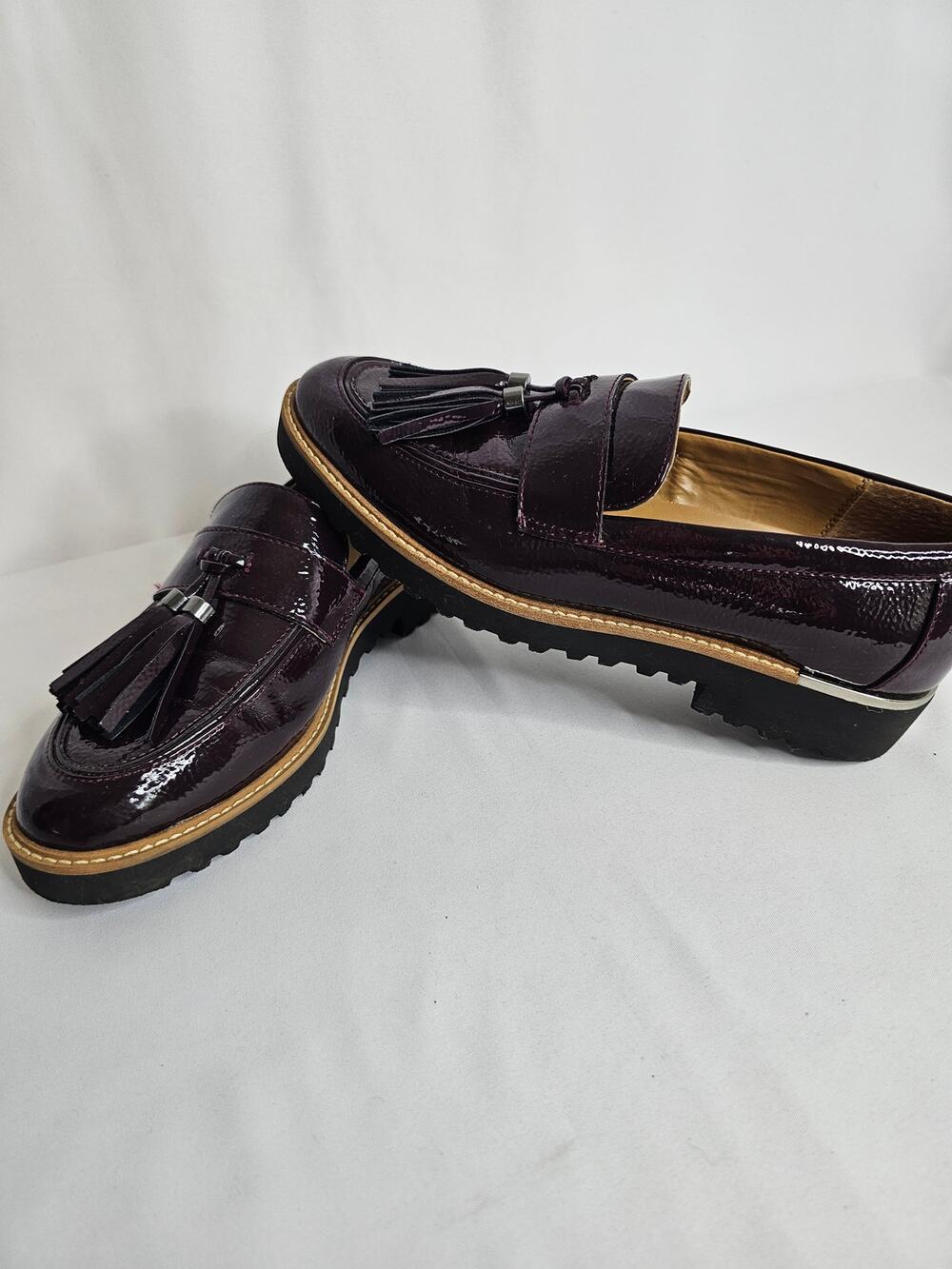 Franco Sarto 7.5M Oxblood Patent Leather 90s Y2k Lofters